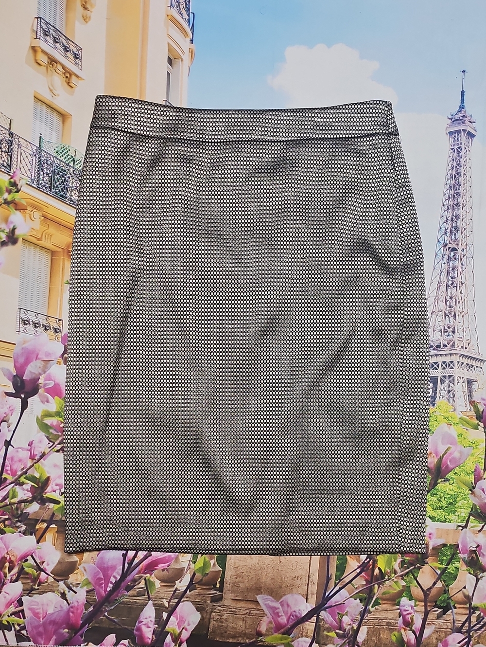 Ann Taylor Gold Micro-Pattern Pencil Skirt 4P Petite New